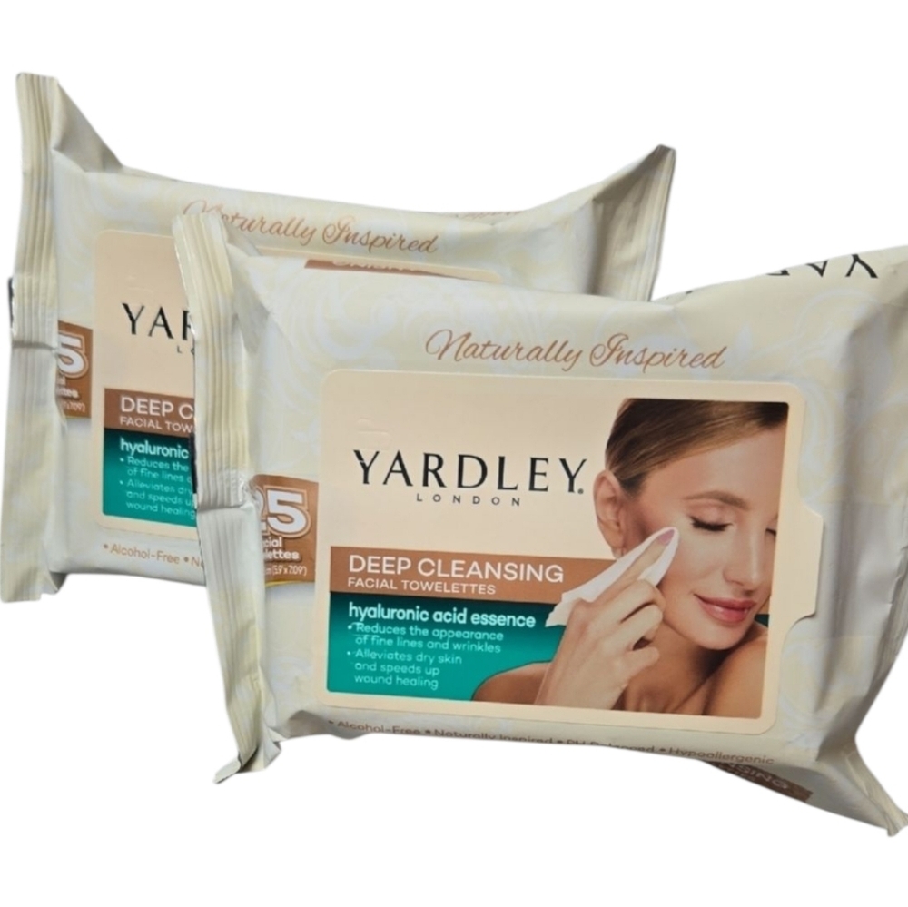 2 Pk Yardley Deep Cleansing Facial Towelettes Bundle